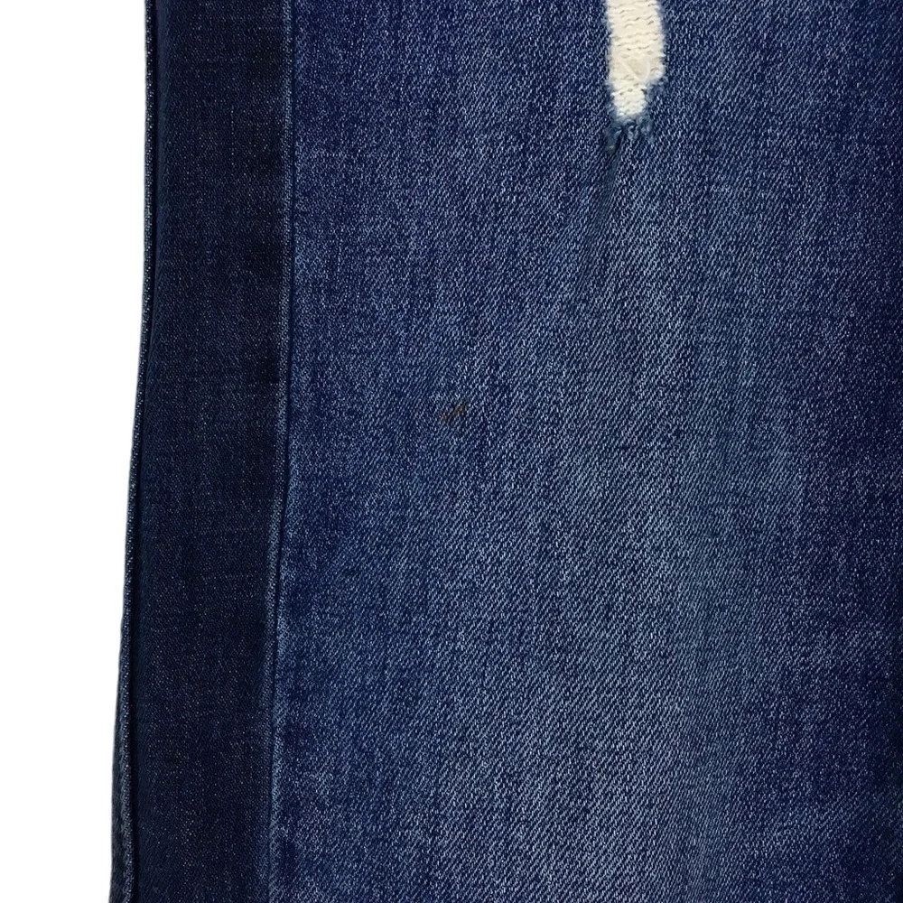 J CREW Jeans Vintage Straight Leg High Rise Two Tone Sides Stretch Denim Size 26